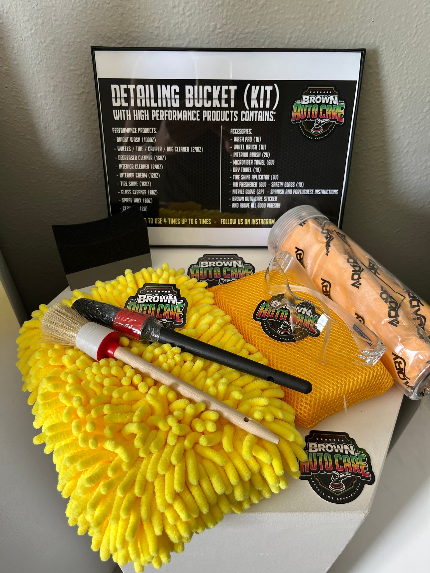 KIT DETAILING BUCKET BROWN AUTO CARE